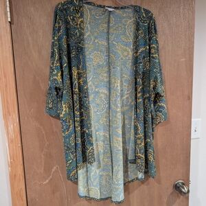 Paisley Open-Front Kimono Jacket